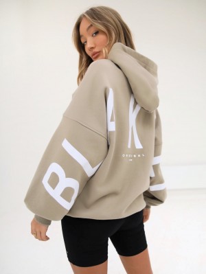 Beige Blakely Isabel Oversized Hoodie | GYCO-94736