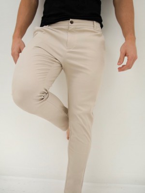 Beige Blakely Kingsley Slim Fit Tailored Chinos | MHPQ-78260