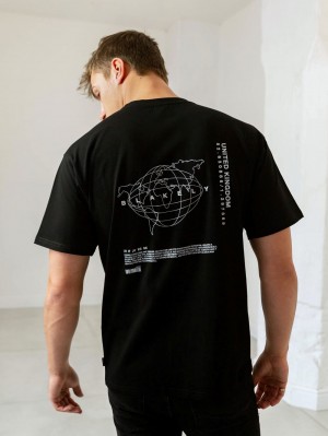 Black Blakely Global Relaxed Fit T-Shirt | BMZL-76248