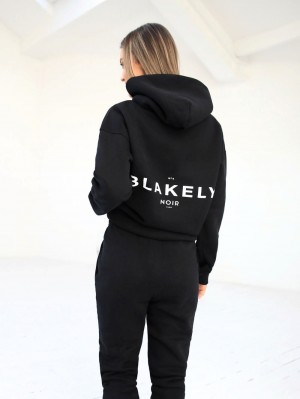 Black Blakely Noir II Women's Relaxed Hoodie | HSEV-65039