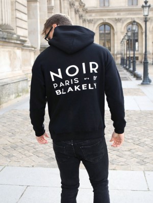 Black Blakely Noir Relaxed Hoodie | HGBR-80731