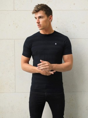 Black Blakely Raphello Stripe T-Shirt | REJZ-26194