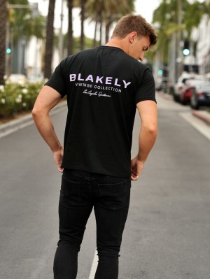 Black Blakely Sports Club Relaxed T-Shirt | AHKP-30428