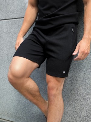 Black Blakely Toulon Textured Shorts | TASU-01283
