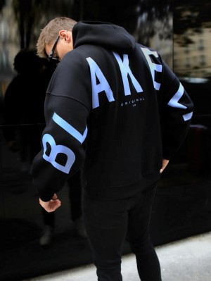 Black & Blue Blakely Members Idris Oversized Hoodie | AXZW-71542