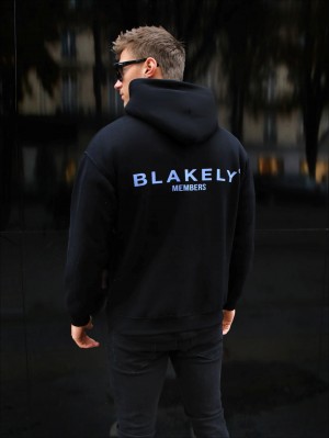 Black & Blue Blakely Members Relaxed Hoodie | DIFA-48532