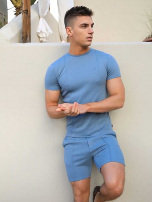 Blue Blakely Amezri Seamline T-Shirt | EQYT-31485