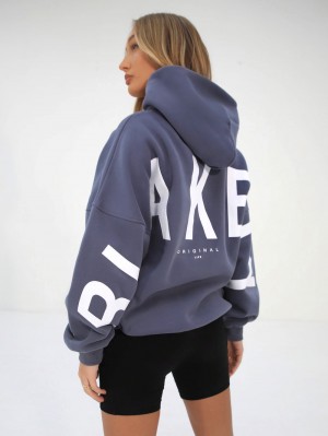 Blue Blakely Isabel Oversized Hoodie | KHEC-04137