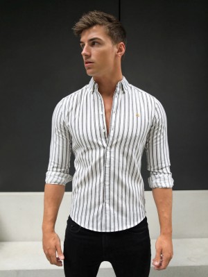 Brown Blakely Savona Stripe Shirt | WBDR-34905