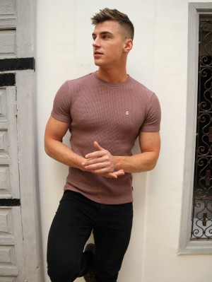 Burgundy Blakely Agadir Textured T-Shirt | IGCZ-97105