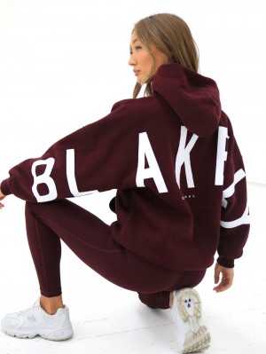 Burgundy Blakely Isabel Oversized Hoodie | PJTF-91587