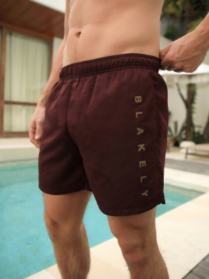 Burgundy Blakely Lugano Swim Shorts | VUGL-37946