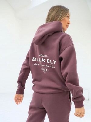 Burgundy Blakely Monaco Women's Relaxed Hoodie | OFTE-58279