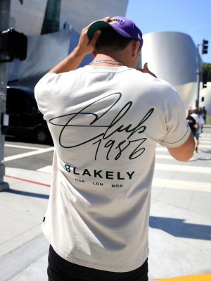 Chalk Blakely Club Relaxed T-Shirt | IHYJ-51430