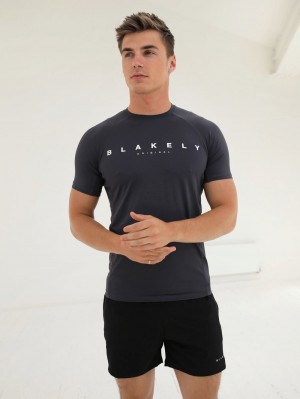 Charcoal Blakely Apex Active T-Shirt | EMFD-95847