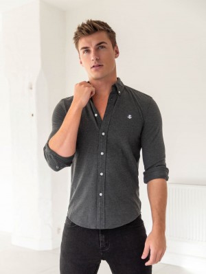 Charcoal Blakely Arlo Soft Stretch Shirt | ZNAQ-51872