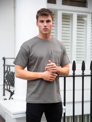 Charcoal Blakely Relaxed Pocket T-Shirt | AOKI-20594