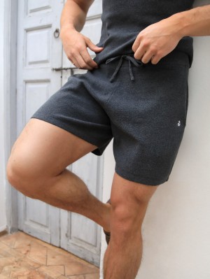 Charcoal Blakely Riad Knitted Shorts | KTPG-62345