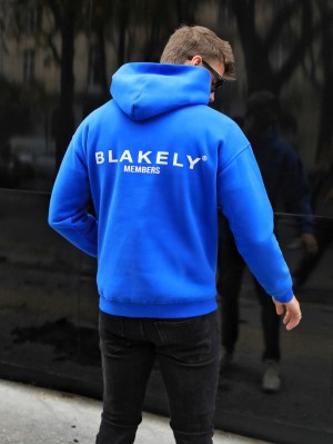 Cobalt Blue Blakely Members Relaxed Hoodie | YVIR-50621