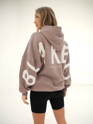Coffee Blakely Isabel Oversized Hoodie | QXAR-97658
