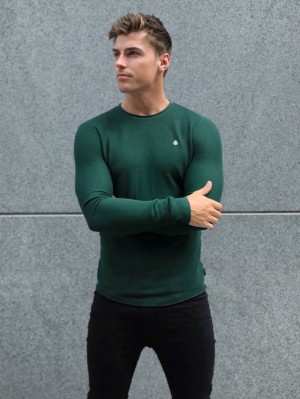 Dark Green Blakely Mason Knit Jumper | NXBM-64123