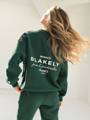 Dark Green Blakely Monaco Women's Jumper | UQGW-54039