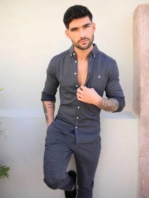 Dark Grey Blakely Midar Check Shirt | YFZO-79510