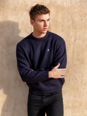 Dark Navy Blakely Stanton Knit Jumper | MQAD-78196