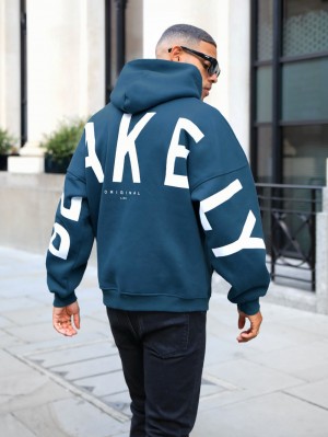 Dark Teal Blakely Idris Oversized Hoodie | ZEJW-67943