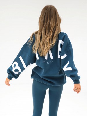 Dark Teal Blakely Isabel Oversized Jumper | RXLW-94760