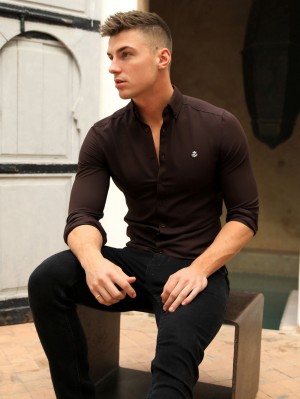 Deep Brown Blakely Jude Shirt | MLUA-13567