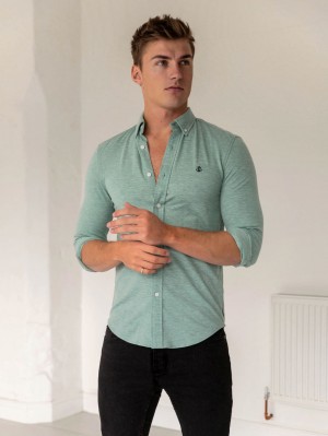 Green Blakely Arlo Soft Stretch Shirt | SRGI-80267