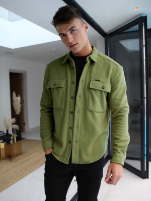 Green Blakely Richmond Oversized Shirt | IXEU-12478
