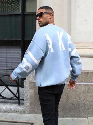 Ice Blue Blakely Idris Oversized Jumper | XVDP-18267