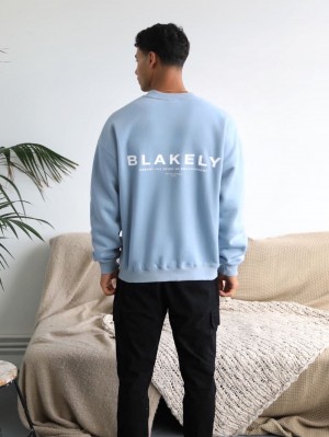 Ice Blue Blakely Statement Relaxed Jumper | HMCA-02548