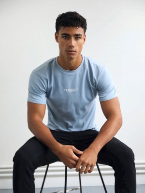 Ice Blue Blakely Statement T-Shirt | INKJ-02385