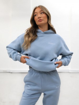Ice Blue Blakely Universal Women's Relaxed Hoodie | GMEL-27840