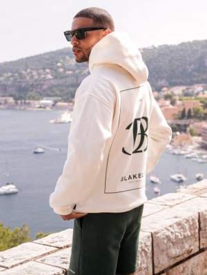 Ivory Blakely Riviera Initial Relaxed Hoodie | EVQT-01936
