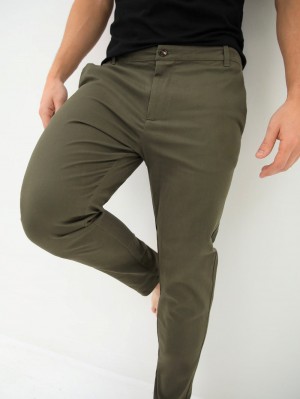 Khaki Blakely Kingsley Slim Fit Tailored Chinos | WCMZ-08463