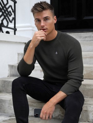 Khaki Green Blakely Oxley Knit Jumper | LOMF-18035