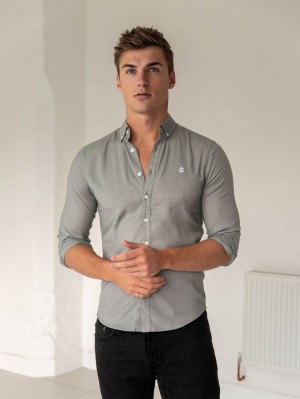 Light Grey Blakely Wexford Fitted Stretch Shirt | EMFQ-95482