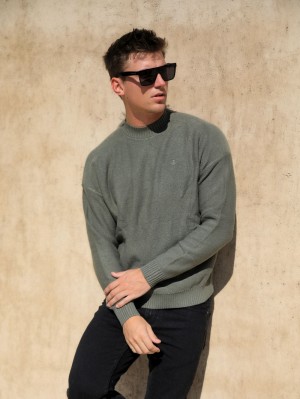 Light Khaki Blakely Huxley Knit Jumper | OUEJ-84602