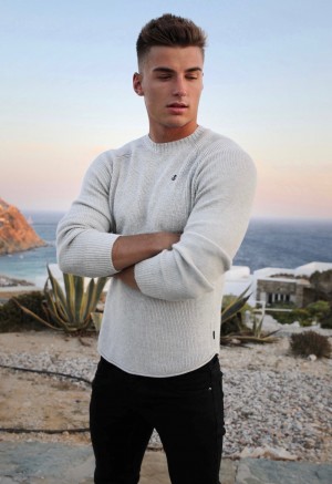 Marl White Blakely Olton Knit Jumper | RLIW-28543