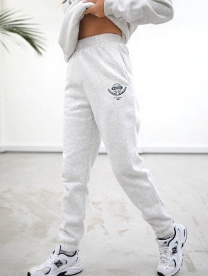Marl White Blakely Women's Varsity Sweatpants | GTXL-25613