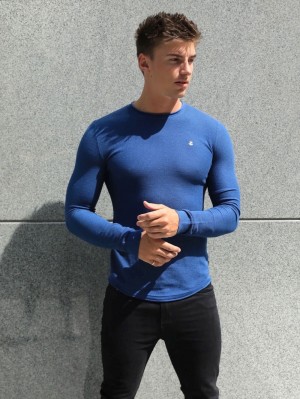Mid Blue Blakely Mason Knit Jumper | PYGF-91734