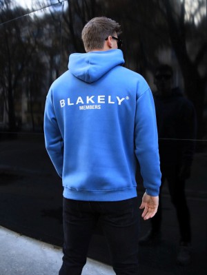 Mid Blue Blakely Members Relaxed Hoodie | ZIDK-70481