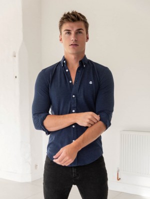 Navy Blakely Arlo Soft Stretch Shirt | NTSE-45791