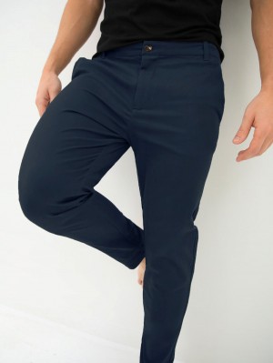 Navy Blakely Kingsley Slim Fit Tailored Chinos | WPZD-92713