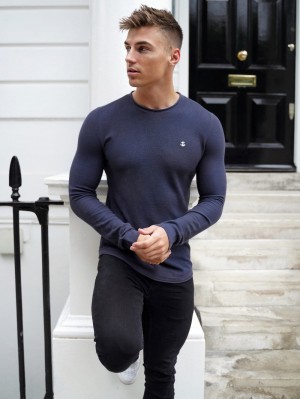 Navy Blakely Mason Knit Jumper | ULCQ-69042