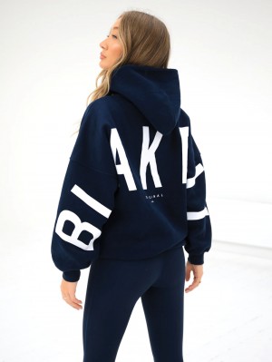 Navy Blue Blakely Isabel Oversized Hoodie | UFWQ-06254